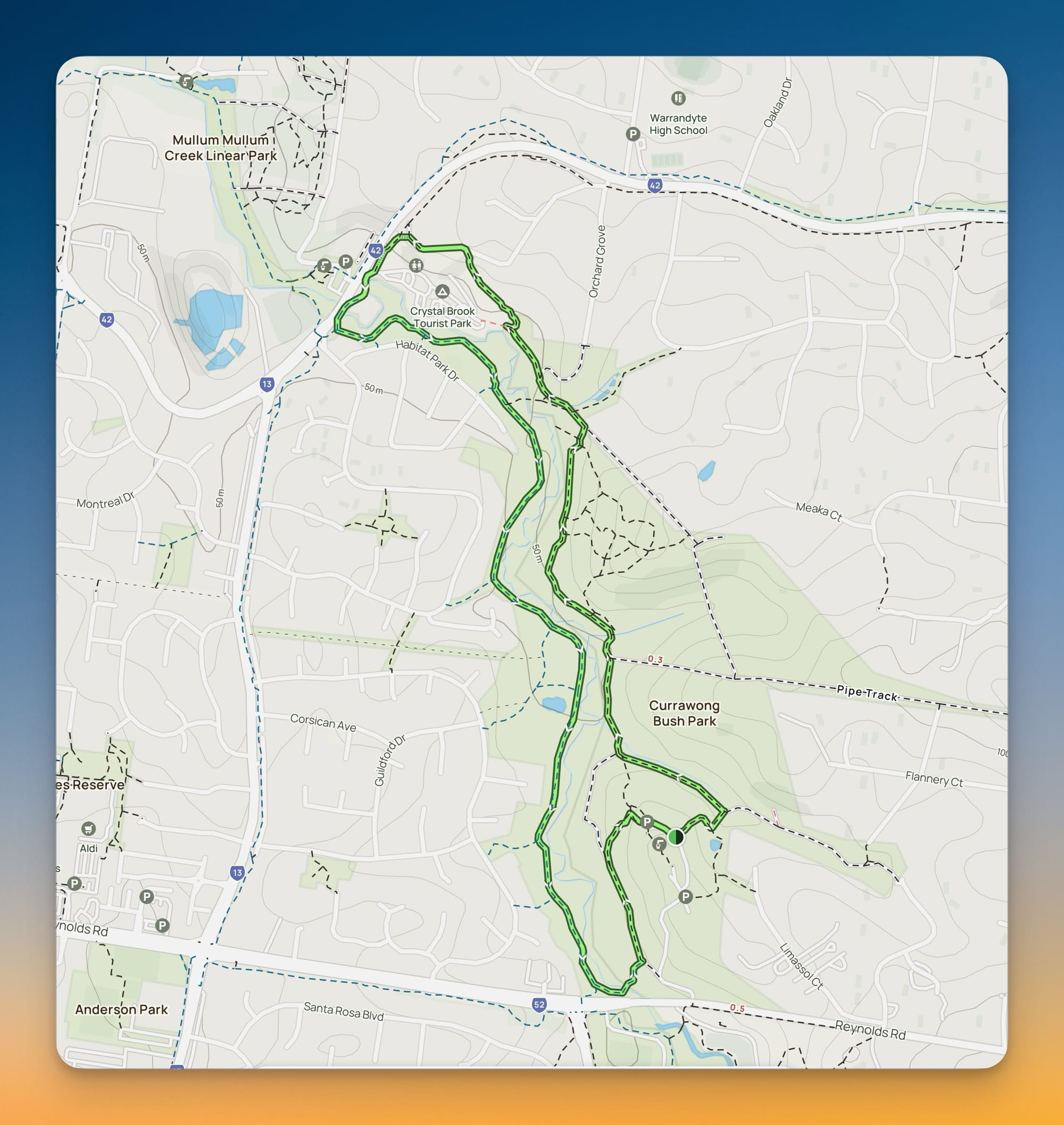 Hike at  Mullum Mullum Creek Trail Loop